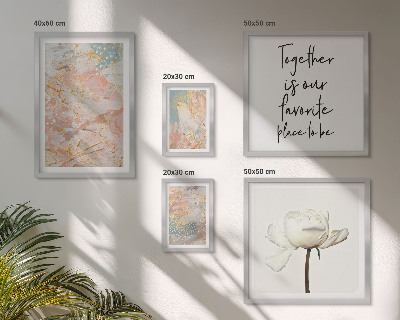 Tableau de décoration murale Fleurs abstraites avec des slogans