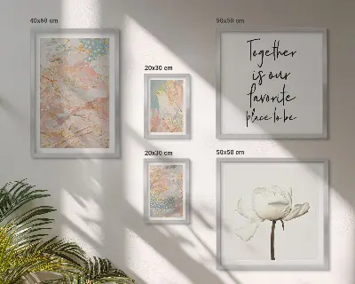 Tableau de décoration murale fleurs abstraites et slogans