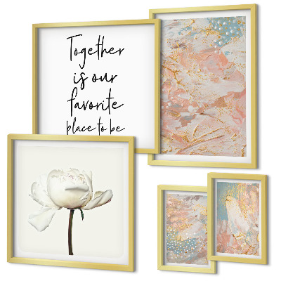 Tableau de décoration murale Fleurs abstraites avec des slogans