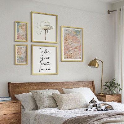 Tableau de décoration murale Fleurs abstraites avec des slogans
