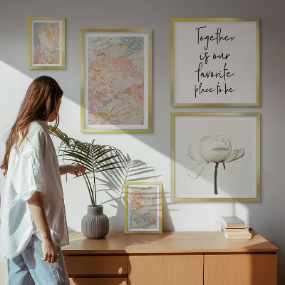 Tableau de décoration murale Fleurs abstraites avec des slogans