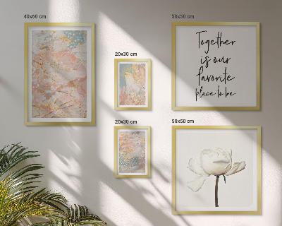 Tableau de décoration murale Fleurs abstraites avec des slogans