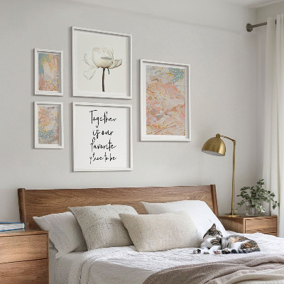 Tableau de décoration murale Fleurs abstraites avec des slogans