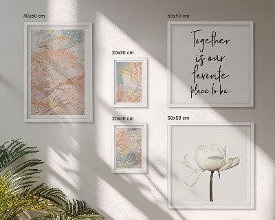 Tableau de décoration murale Fleurs abstraites avec des slogans