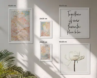 Tableau de décoration murale fleurs abstraites et slogans