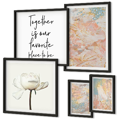 Tableau de décoration murale Fleurs abstraites avec des slogans