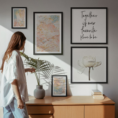 Tableau de décoration murale Fleurs abstraites avec des slogans