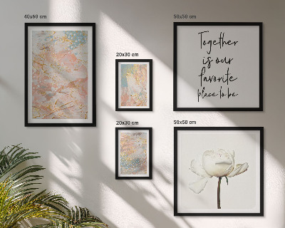 Tableau de décoration murale Fleurs abstraites avec des slogans