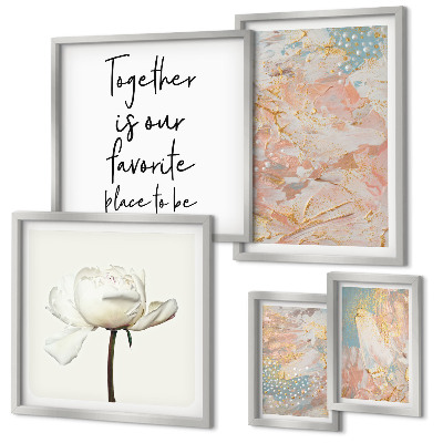 Tableau de décoration murale Fleurs abstraites avec des slogans