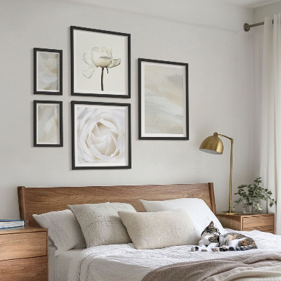 Lot de tableaux encadrés Inspirations florales blanches