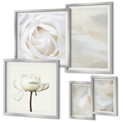 Lot de tableaux encadrés Inspirations florales blanches