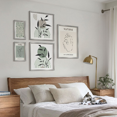 Ensemble de 5 tableaux Graphismes végétaux stylés