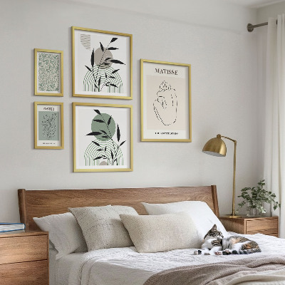 Ensemble de 5 tableaux Graphismes végétaux stylés