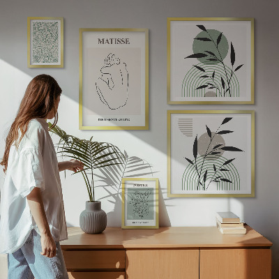 Ensemble de 5 tableaux Graphismes végétaux stylés