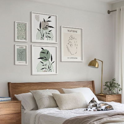 Ensemble de 5 tableaux Graphismes végétaux stylés