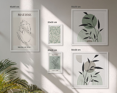 Ensemble de 5 tableaux Graphismes végétaux stylés