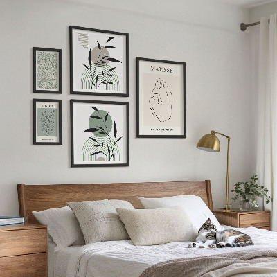 Ensemble de 5 tableaux Graphismes végétaux stylés