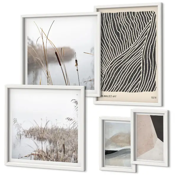 Art minimaliste de la nature lot de tableaux encadrés