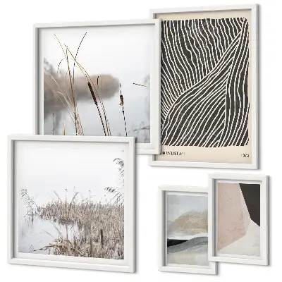 Art minimaliste de la nature lot de tableaux encadrés