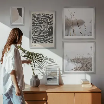 Art minimaliste de la nature lot de tableaux encadrés