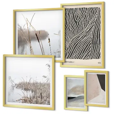 Art minimaliste de la nature lot de tableaux encadrés