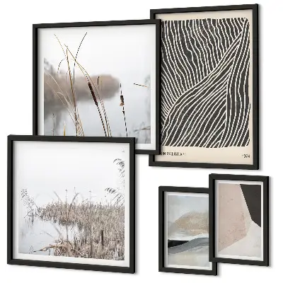 Art minimaliste de la nature lot de tableaux encadrés