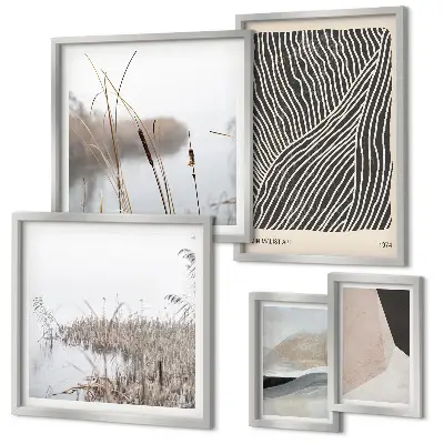 Art minimaliste de la nature lot de tableaux encadrés