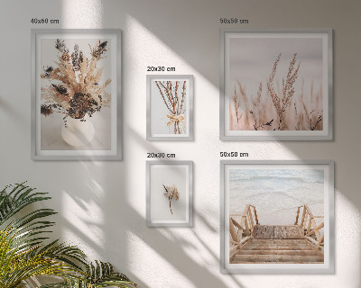 Ensemble de 5 tableaux Plantes séchées élégantes et eau