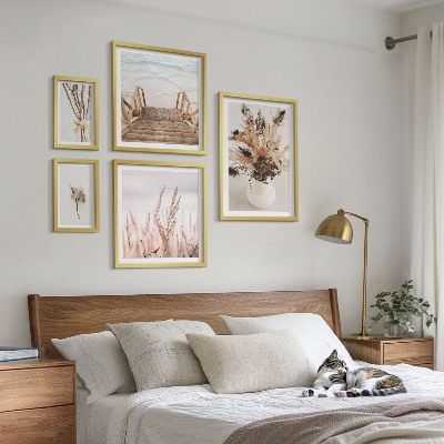Ensemble de 5 tableaux Plantes séchées élégantes et eau