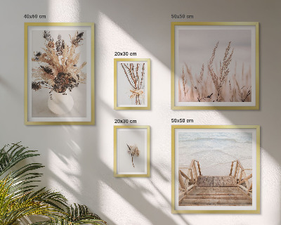 Ensemble de 5 tableaux Plantes séchées élégantes et eau