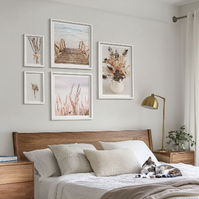 Ensemble de 5 tableaux Plantes séchées élégantes et eau
