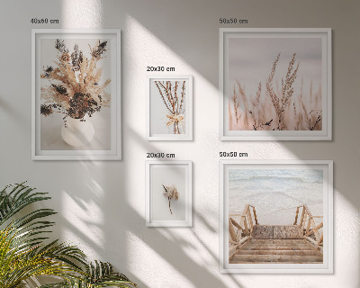 Ensemble de 5 tableaux Plantes séchées élégantes et eau