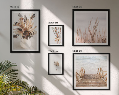 Ensemble de 5 tableaux Plantes séchées élégantes et eau