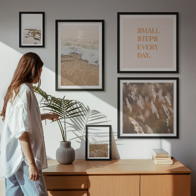 Lot de tableaux encadrés Citations sur les paysages marins et la vie