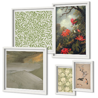 Tableau de décoration murale Fleurs, oiseaux, motifs naturels