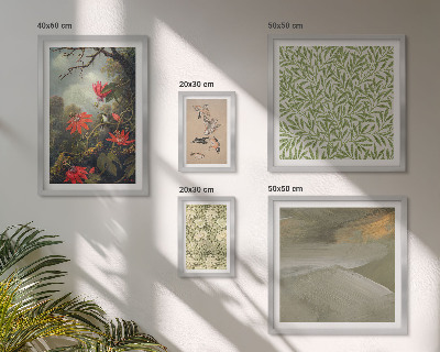 Tableau de décoration murale Fleurs, oiseaux, motifs naturels