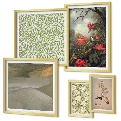 Tableau de décoration murale Fleurs, oiseaux, motifs naturels