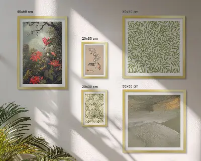 Tableau de décoration murale à motifs de fleurs et d'oiseaux naturels