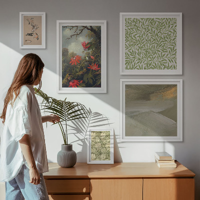 Tableau de décoration murale Fleurs, oiseaux, motifs naturels
