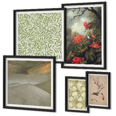 Tableau de décoration murale Fleurs, oiseaux, motifs naturels