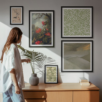 Tableau de décoration murale Fleurs, oiseaux, motifs naturels