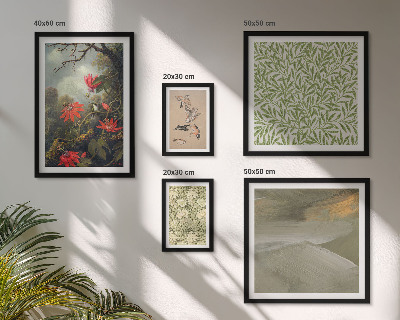 Tableau de décoration murale Fleurs, oiseaux, motifs naturels
