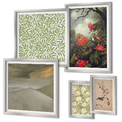 Tableau de décoration murale Fleurs, oiseaux, motifs naturels