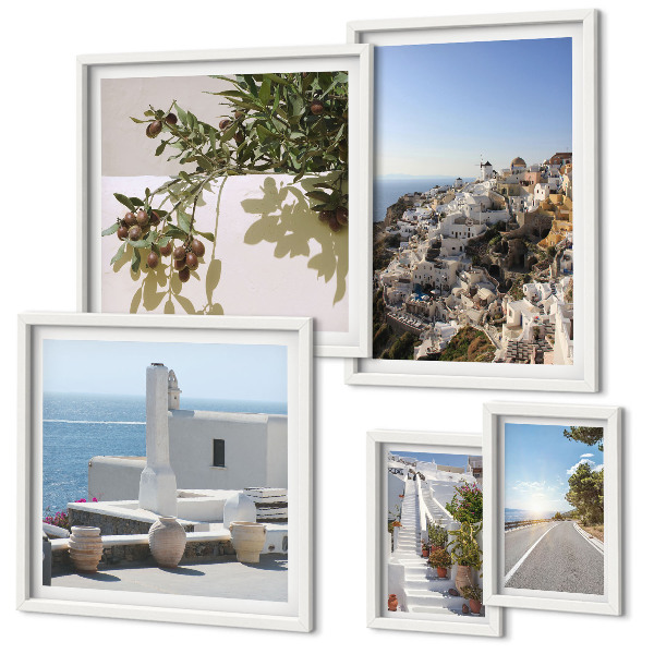 Lot de tableaux encadrés Vues pittoresques de Santorin