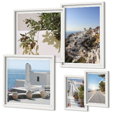 Lot de tableaux encadrés Vues pittoresques de Santorin