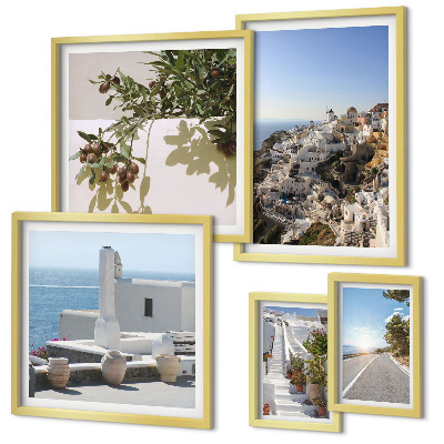 Lot de tableaux encadrés Vues pittoresques de Santorin