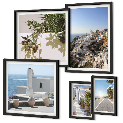 Lot de tableaux encadrés Vues pittoresques de Santorin