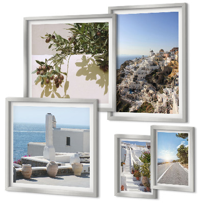 Lot de tableaux encadrés Vues pittoresques de Santorin