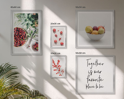 Ensemble de 5 tableaux Compositions de fruits et de plantes