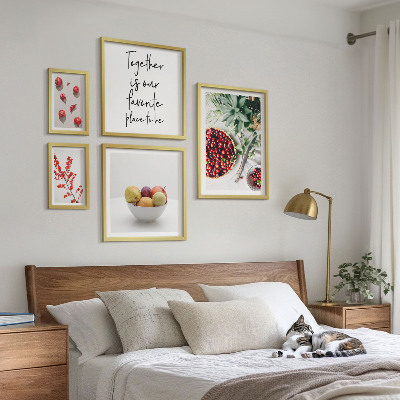 Ensemble de 5 tableaux Compositions de fruits et de plantes
